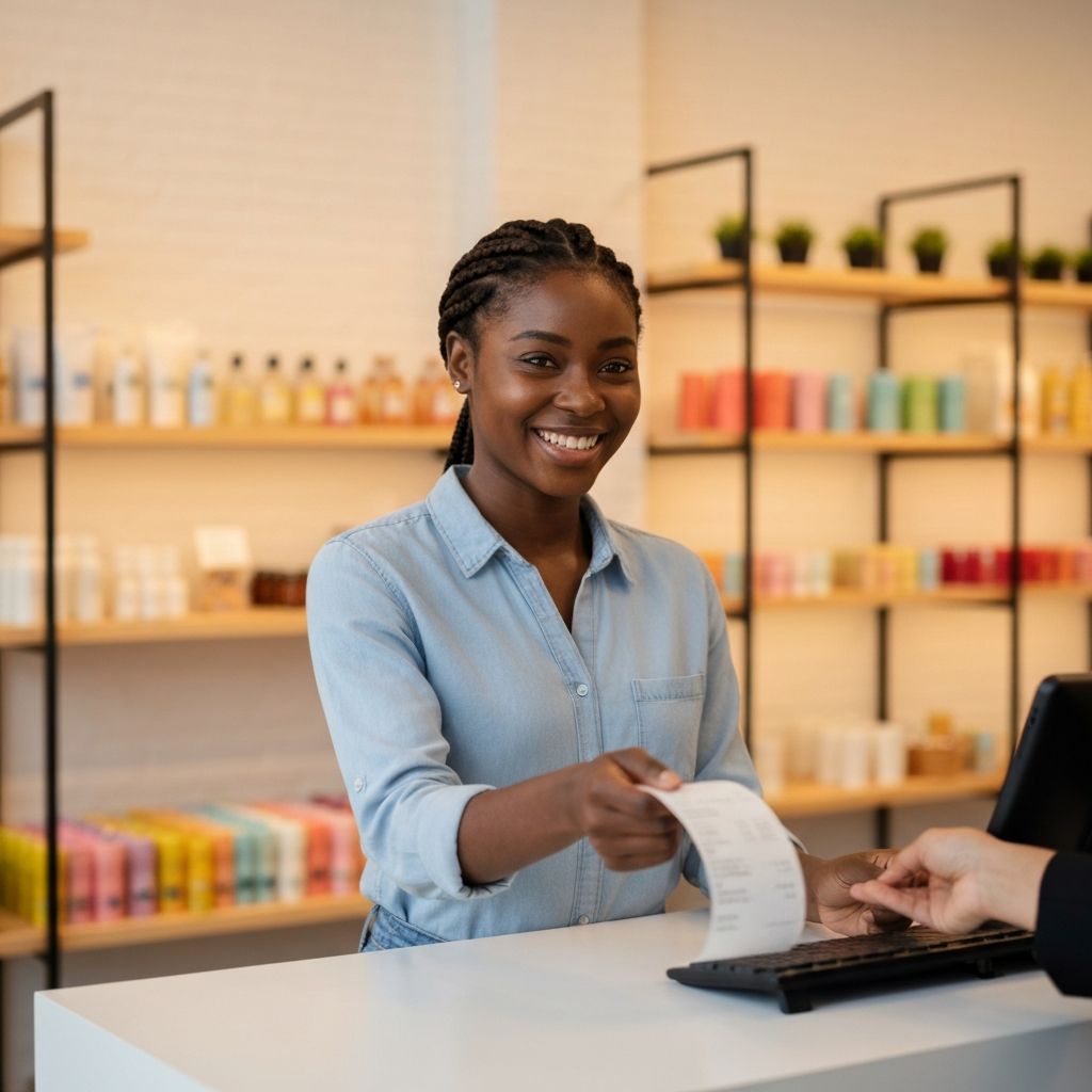 Business owner accepting payment